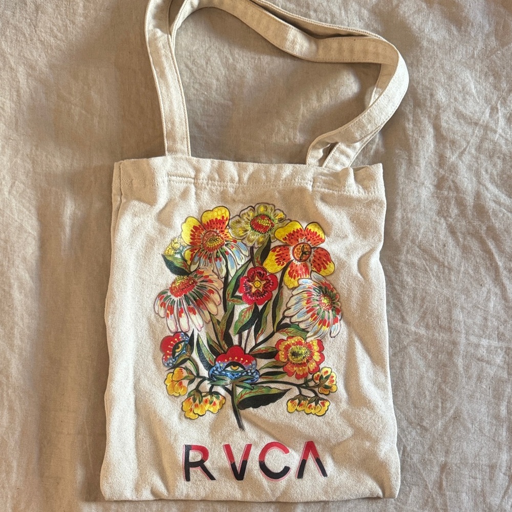 RVCA Floral Tote Bag - Cream and Multicolor